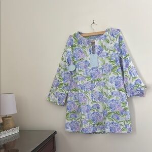 Hill House Floral Mini Dress - Purple and Green